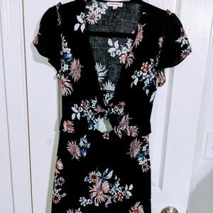 Cotton Candy LA black floral dress size Small